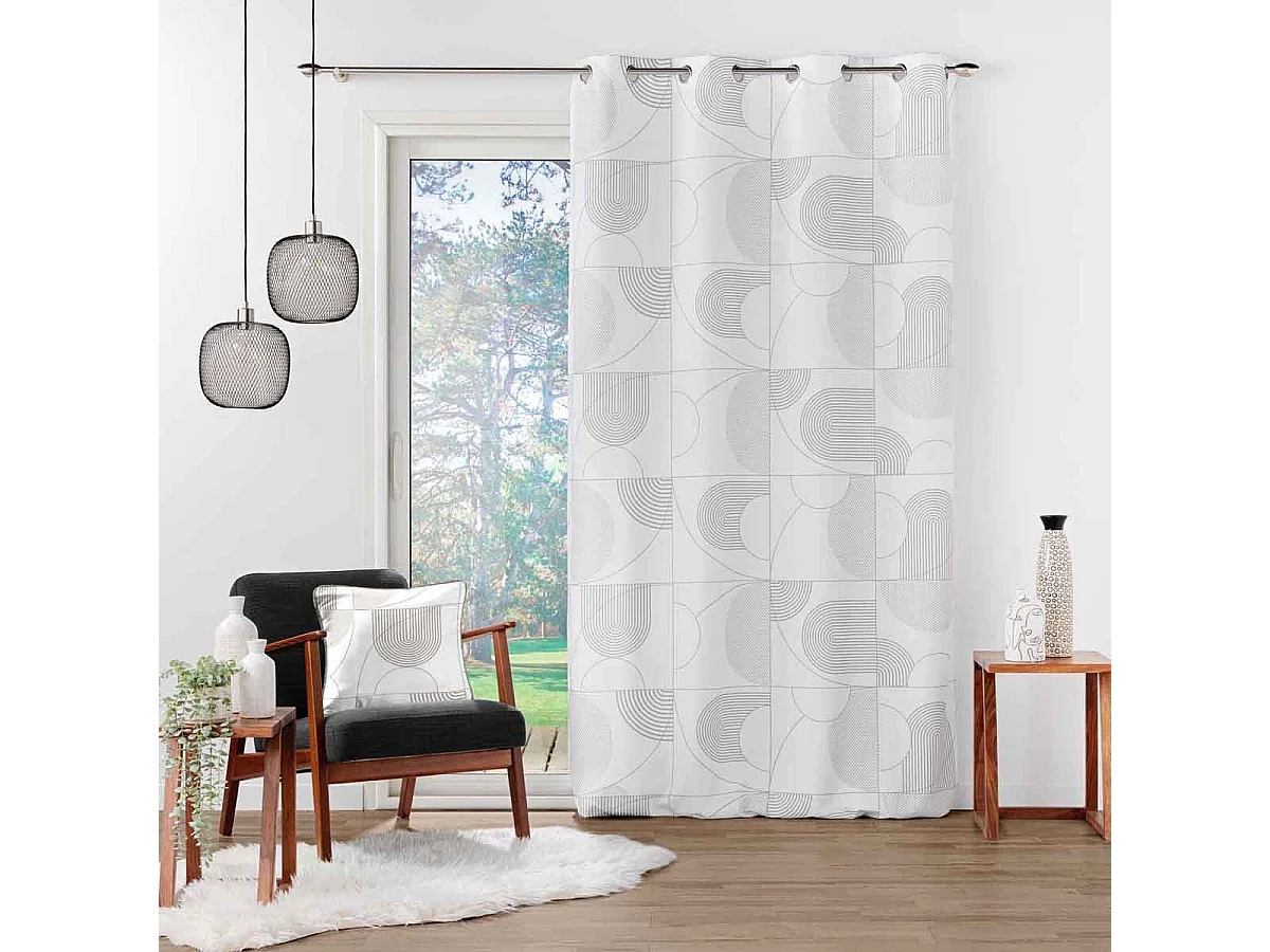 Rideau à Œillets "Esquisse" 140x260cm Blanc