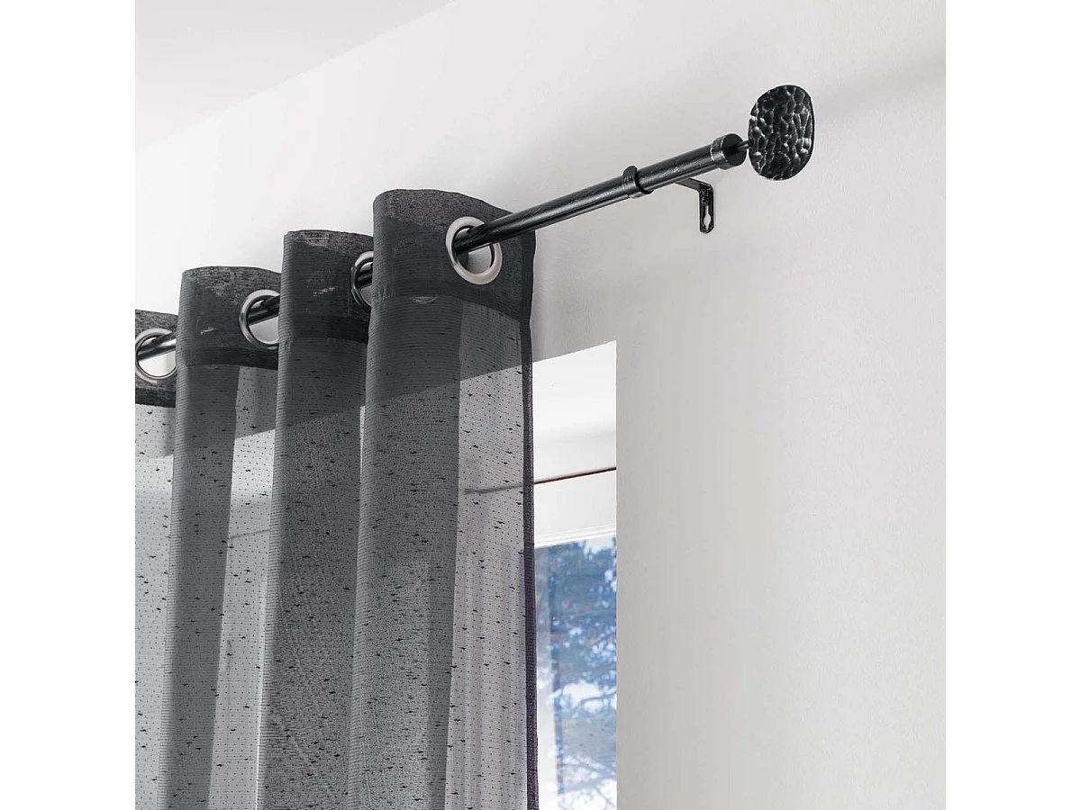 Kit Tringle Déco Extensible "Bullette" 120-210cm Noir