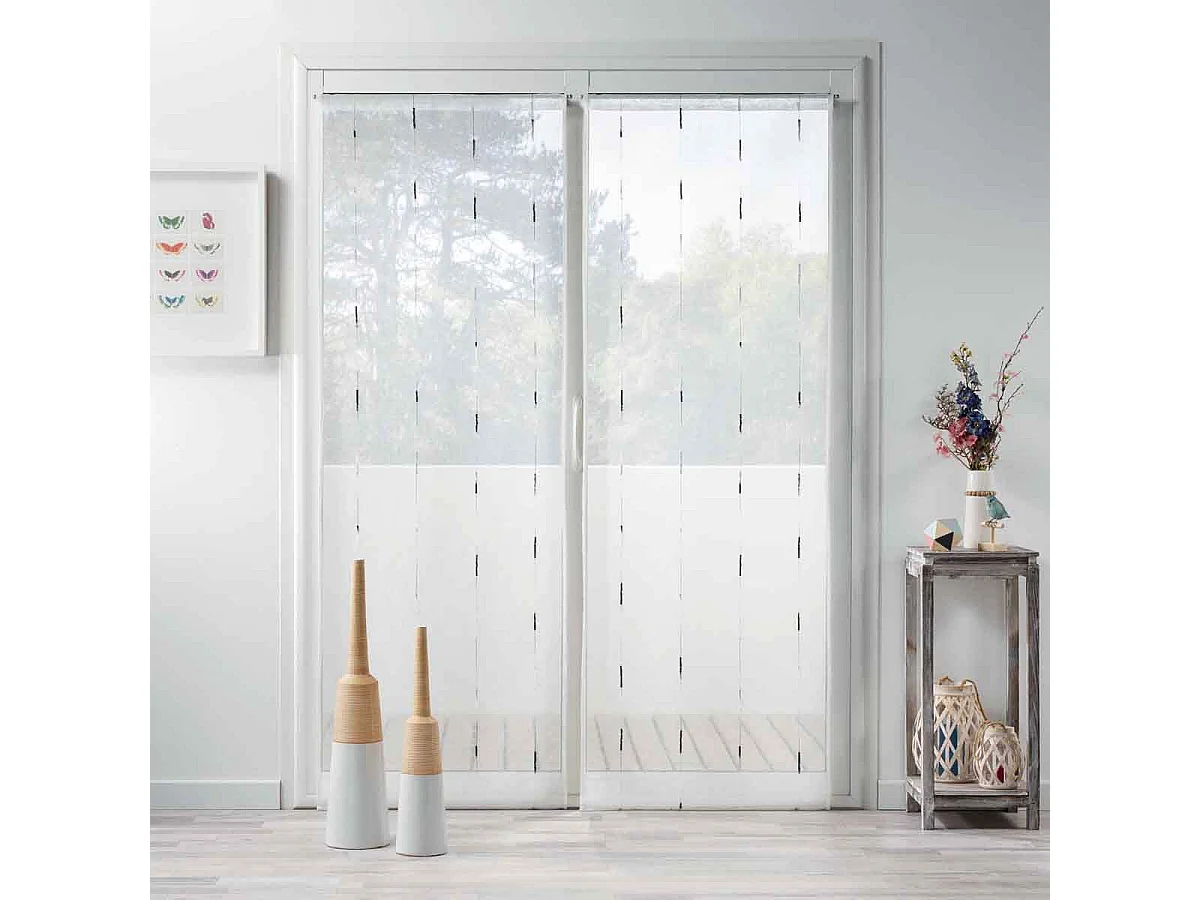 Paire de Voilages "Chenilla" 70x240cm Gris