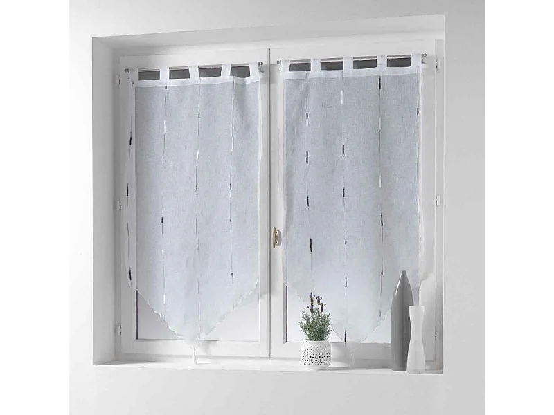 Paire de Voilages "Chenilla" 70x240cm Gris