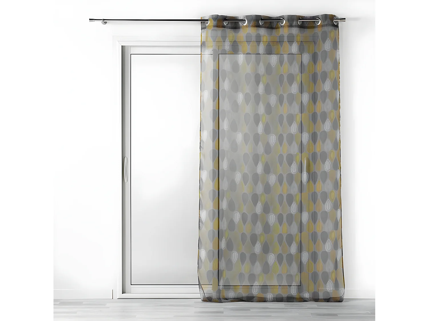 Rideau Voilage "Palpito" 140x240cm Anthracite & Jaune