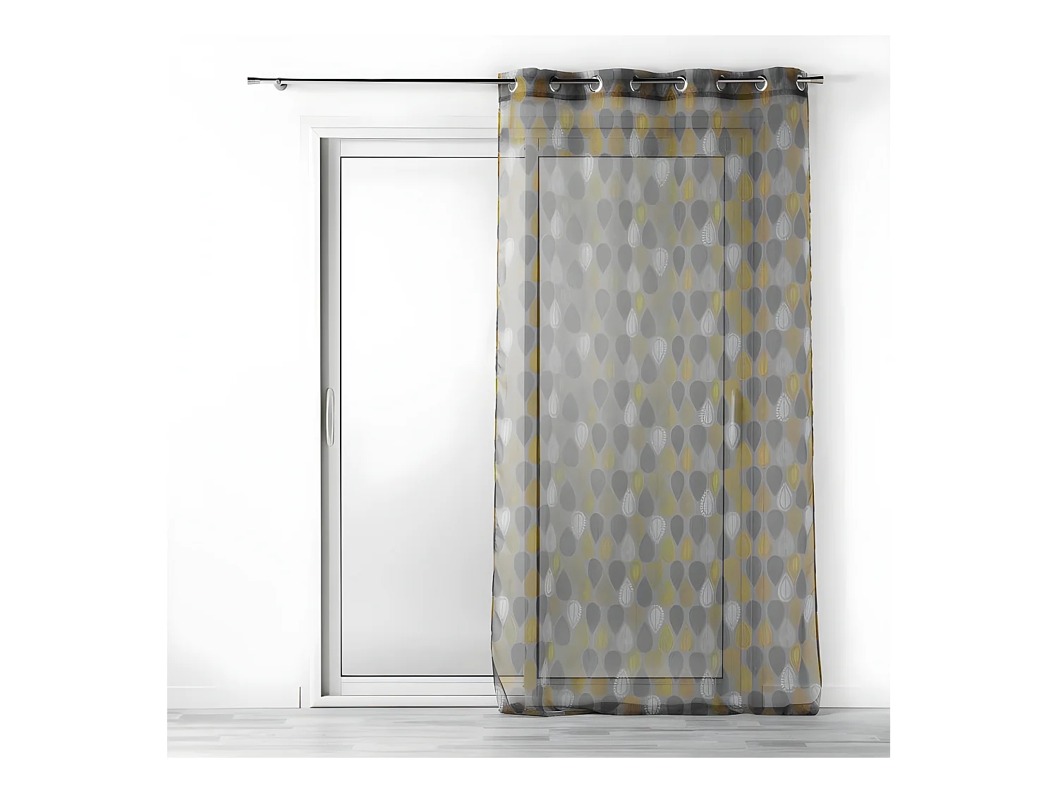 Rideau Voilage "Palpito" 140x240cm Anthracite & Jaune