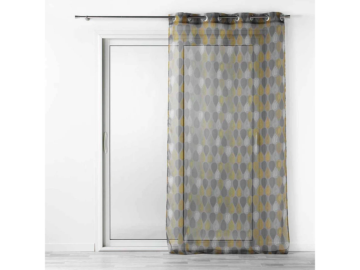 Rideau Voilage "Palpito" 140x240cm Anthracite & Jaune
