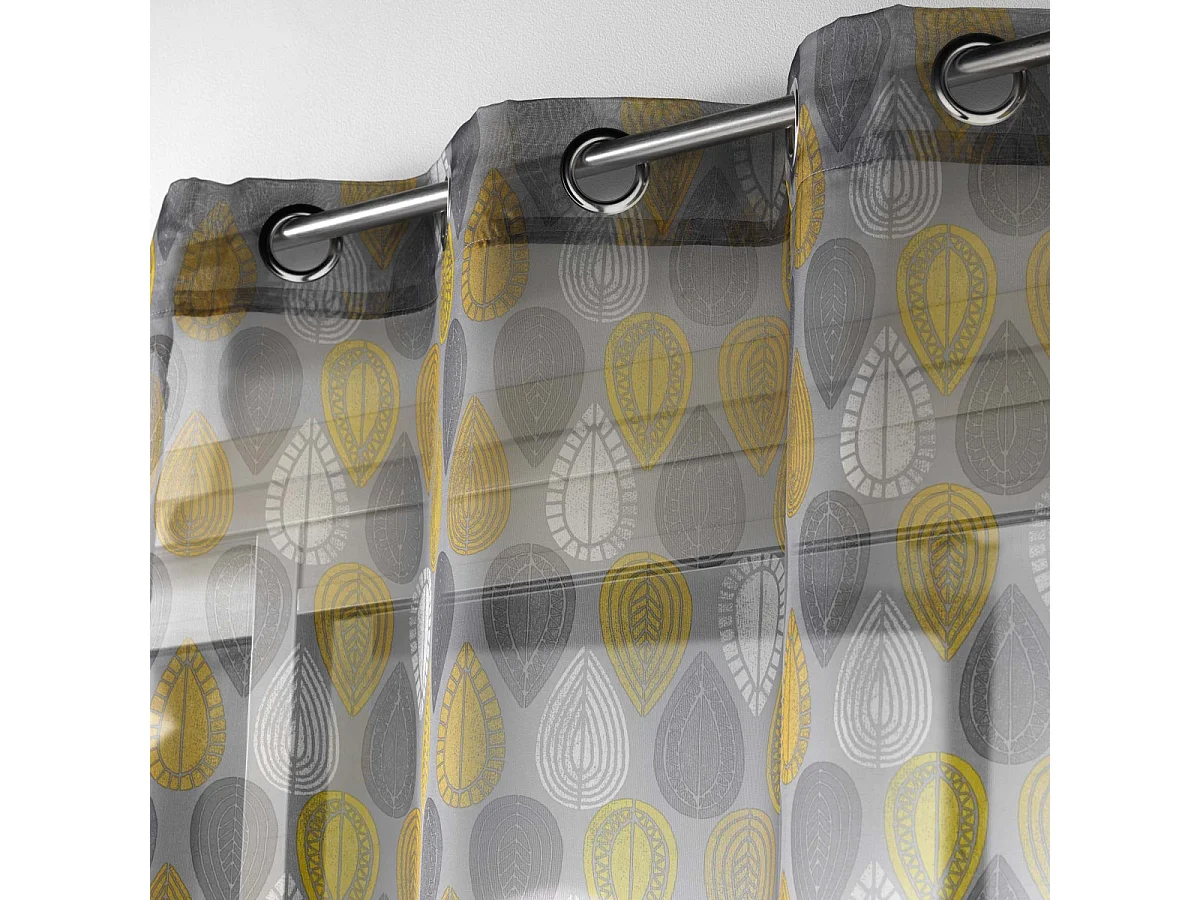 Rideau Voilage "Palpito" 140x240cm Anthracite & Jaune
