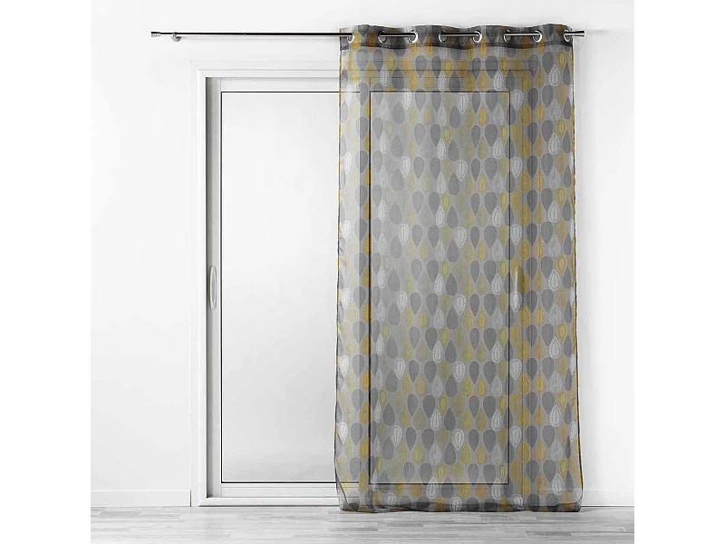 Rideau Voilage "Palpito" 140x240cm Anthracite & Jaune