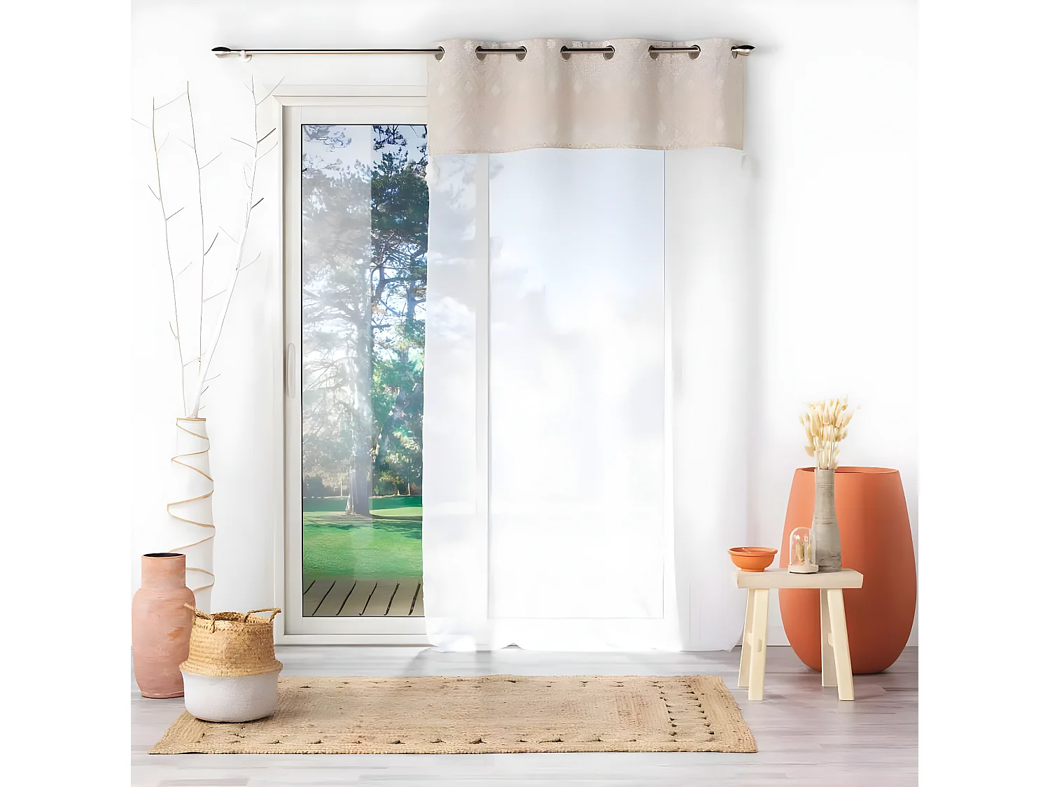 Rideau Voilage à Œillets "Samira" 140x240cm Blanc