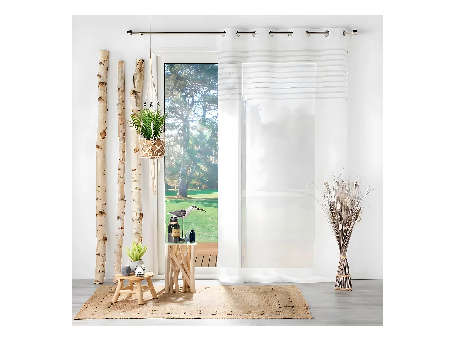 Rideau Voilage à Œillets "Medina" 140x240cm Blanc