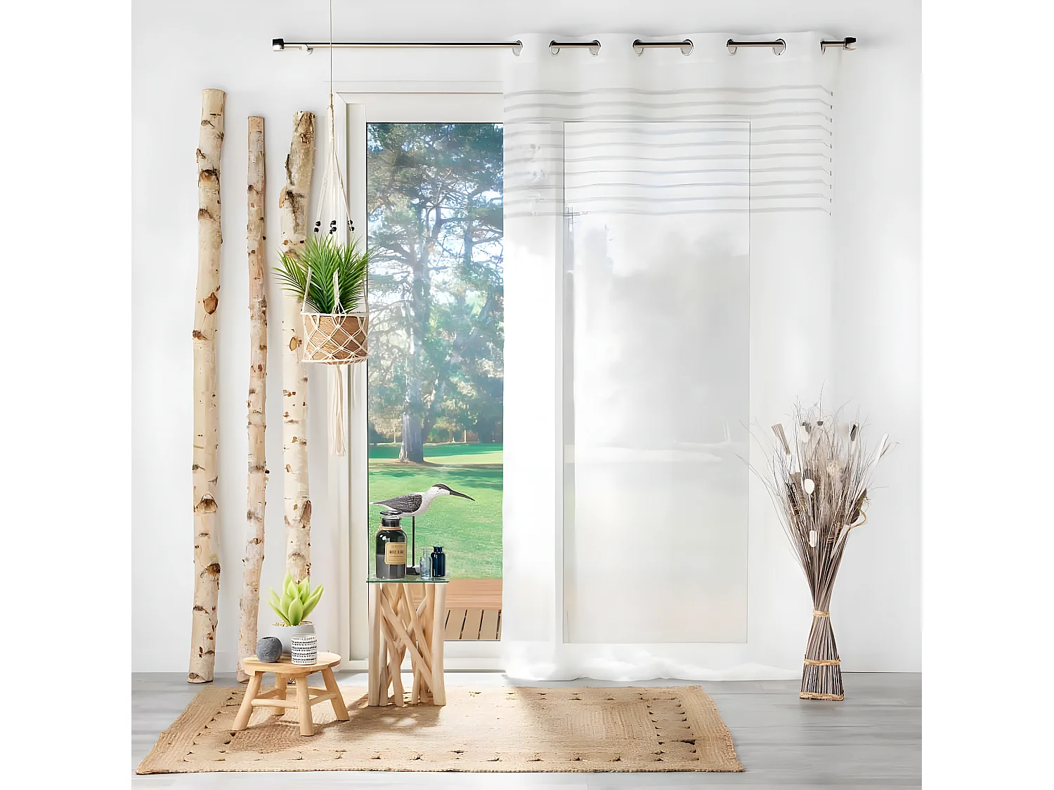 Rideau Voilage à Œillets "Medina" 140x240cm Blanc