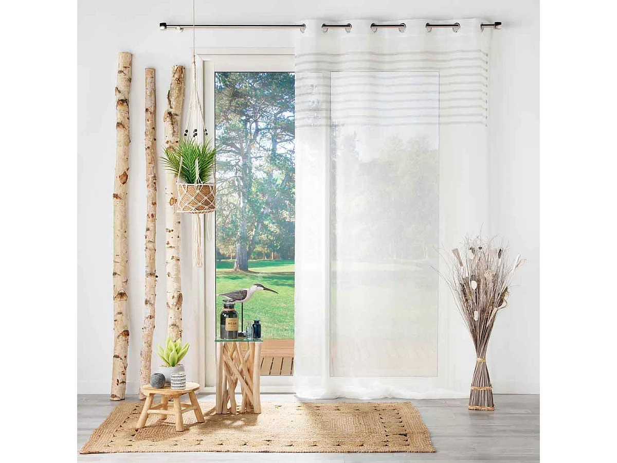 Rideau Voilage à Œillets "Medina" 140x240cm Blanc