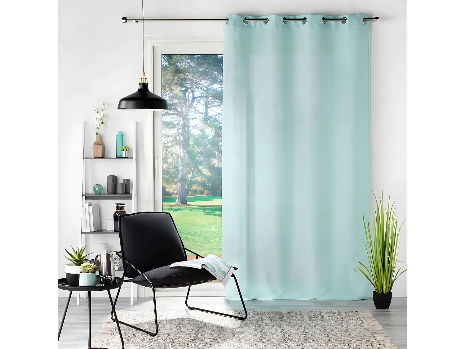 Rideau Voilage à Œillets "Soane" 140x240cm Menthe