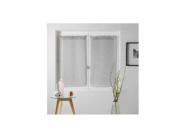 Paire de Voilages "Chenilla" 90x90cm Gris