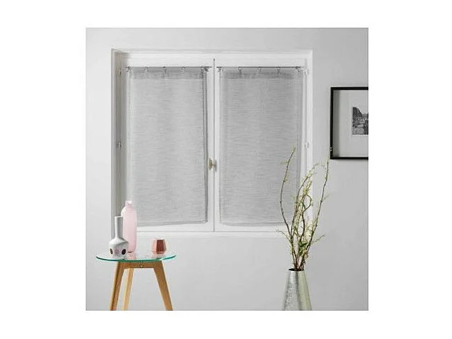 Paire de Voilages "Chenilla" 90x90cm Gris