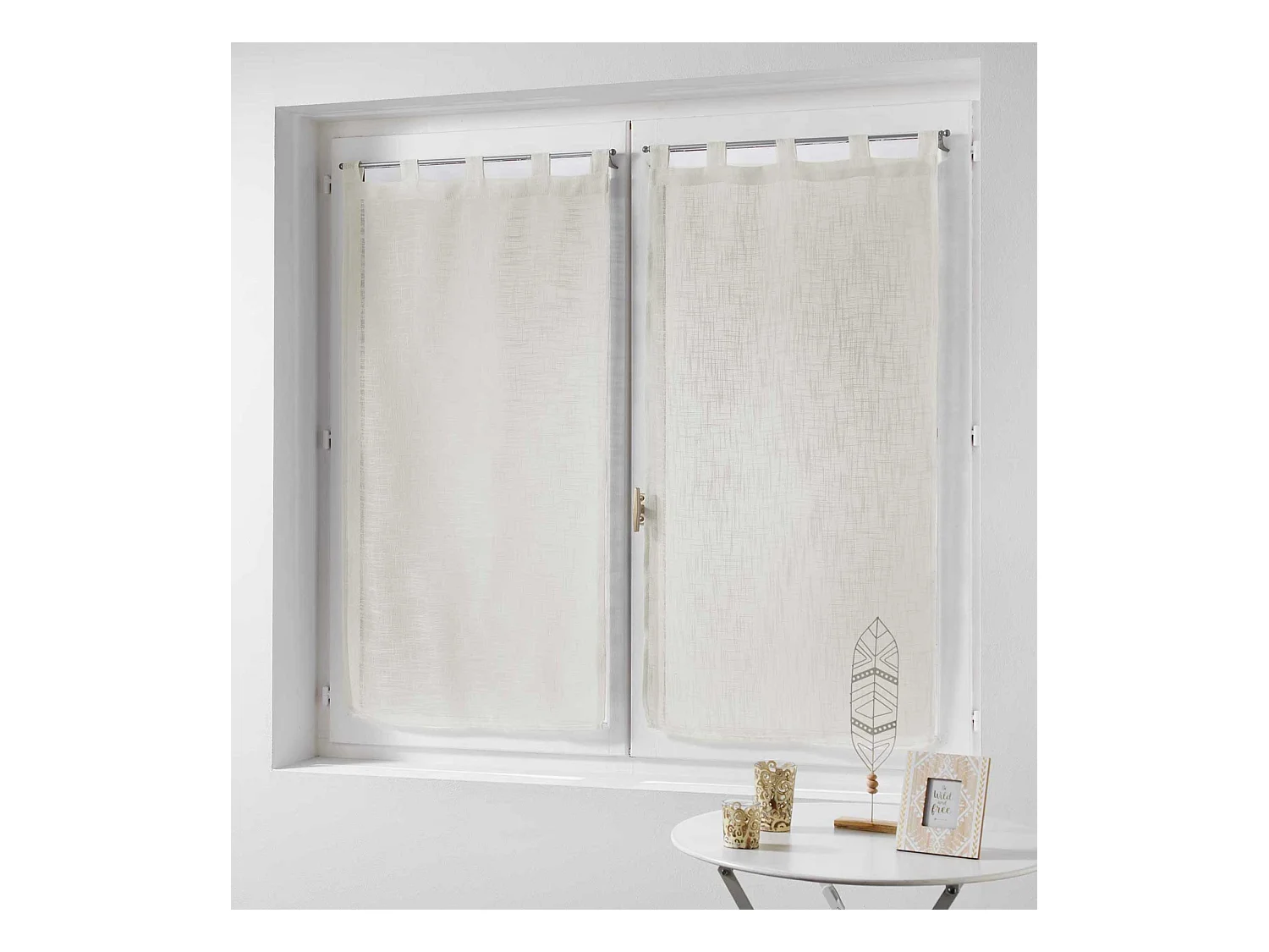 Paire de Voilages "Haltona" 60x120cm Naturel