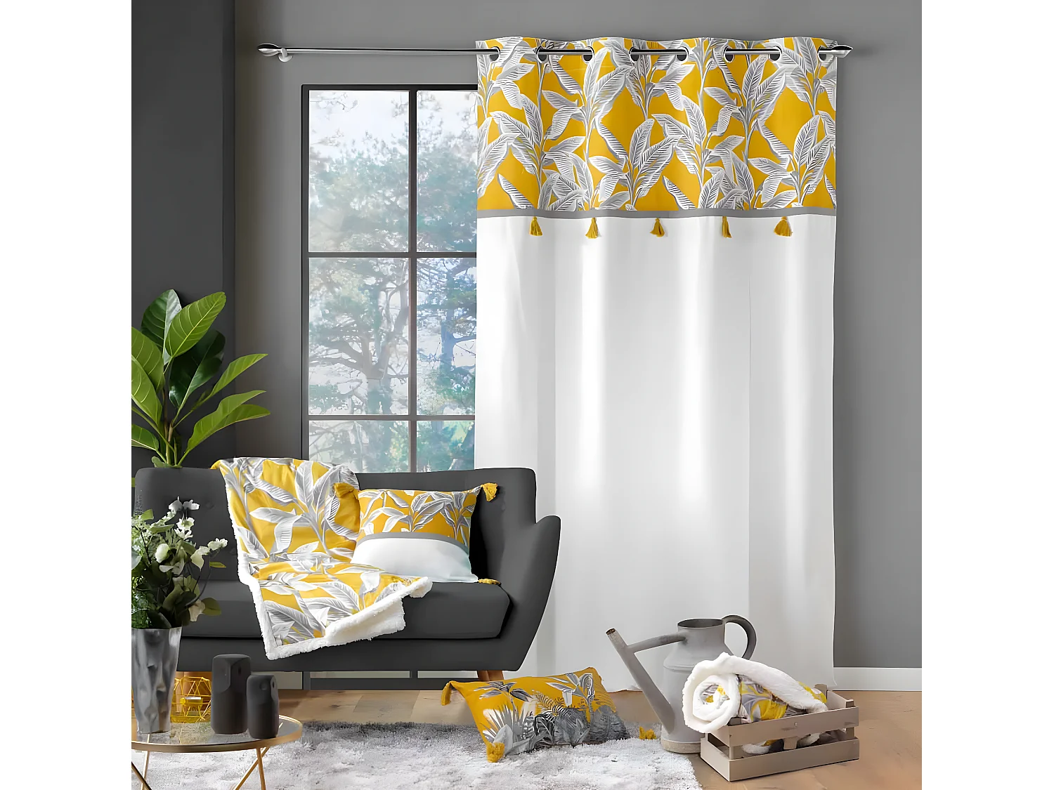 Rideau à Œillets "Isibelle" 140x240cm Jaune