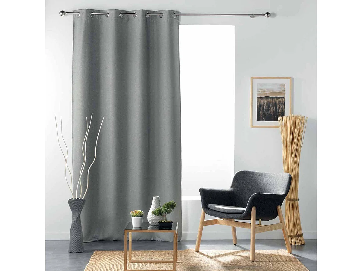 Rideau Occultant "Tissea" 135x240cm Gris