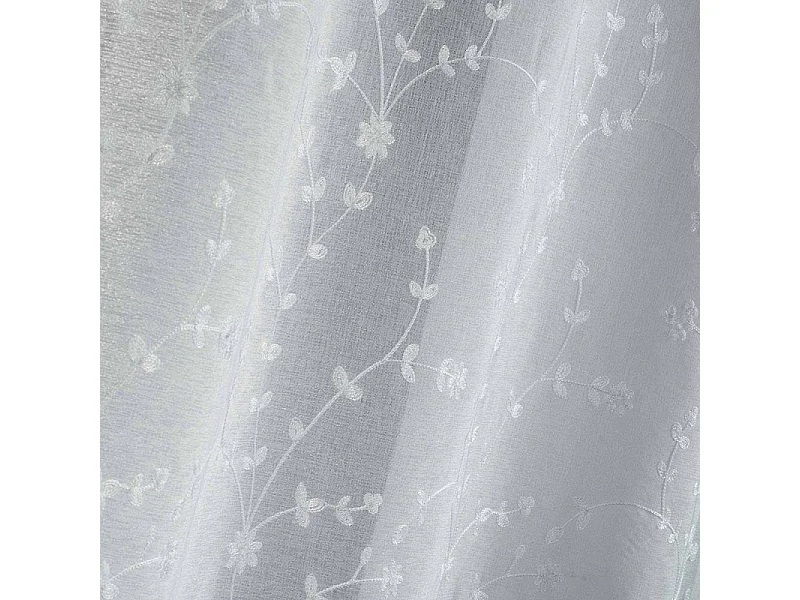 Paire de Voilages "Petite Fleur" 60x160cm Blanc