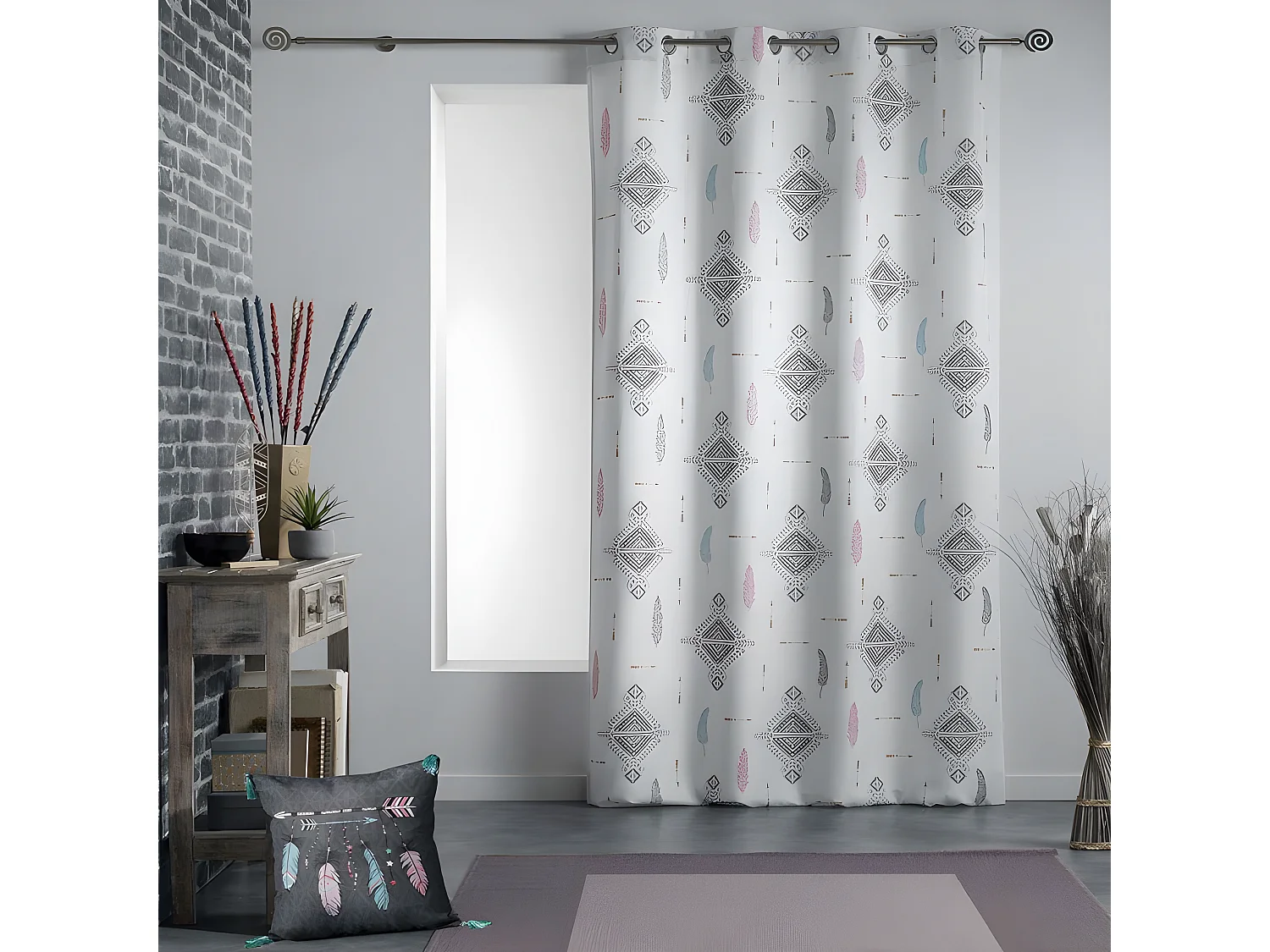 Rideau à Oeillets "Été Indien" 140x260cm Blanc