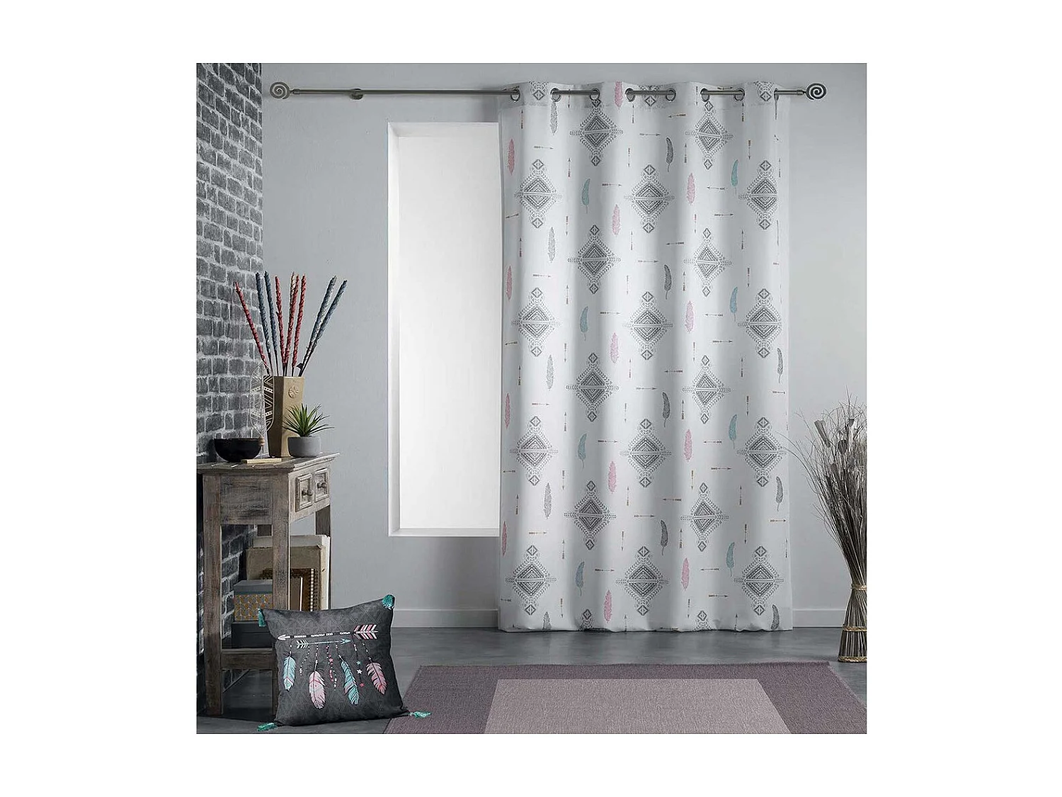 Rideau à Oeillets "Été Indien" 140x260cm Blanc