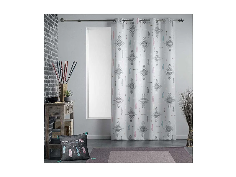 Rideau à Oeillets "Été Indien" 140x260cm Blanc