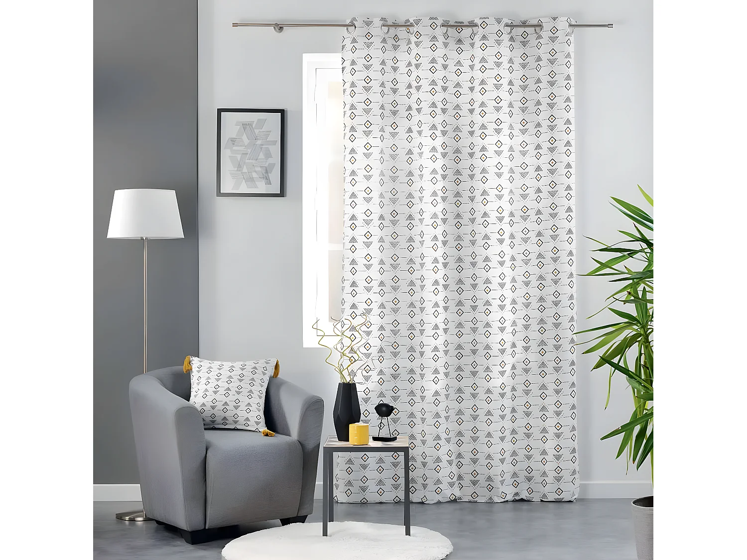 Rideau à Oeillets "Letiko" 140x240cm Blanc