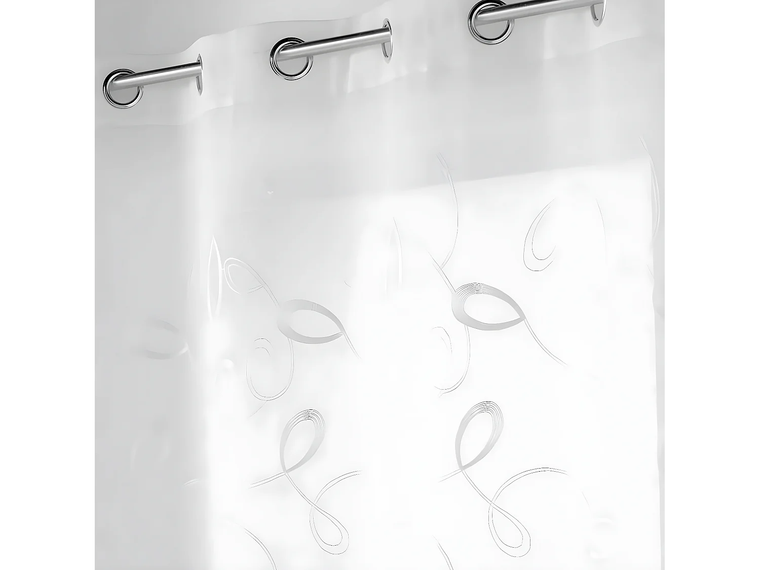 Rideau Voilage à Œillets "Hoops" 140x240cm Blanc