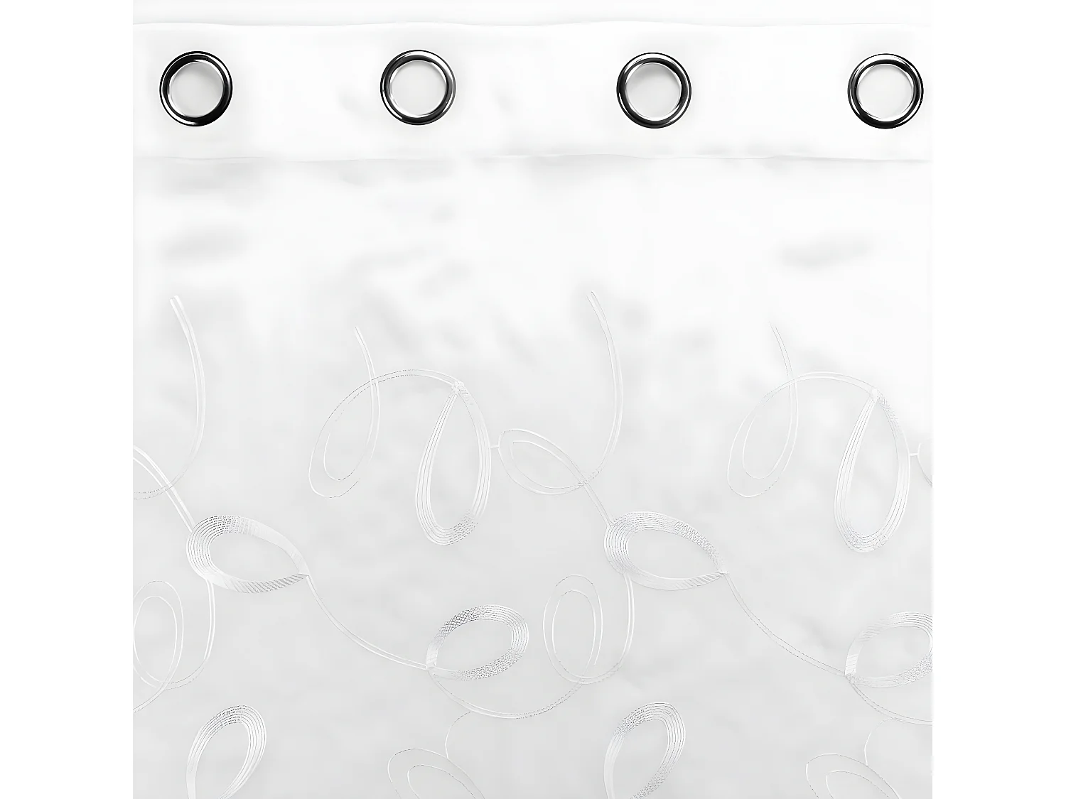 Rideau Voilage à Œillets "Hoops" 140x240cm Blanc