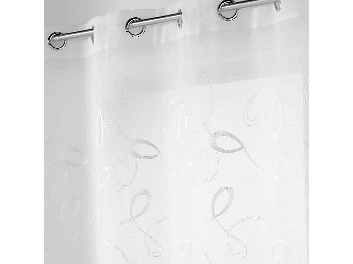 Rideau Voilage à Œillets "Hoops" 140x240cm Blanc