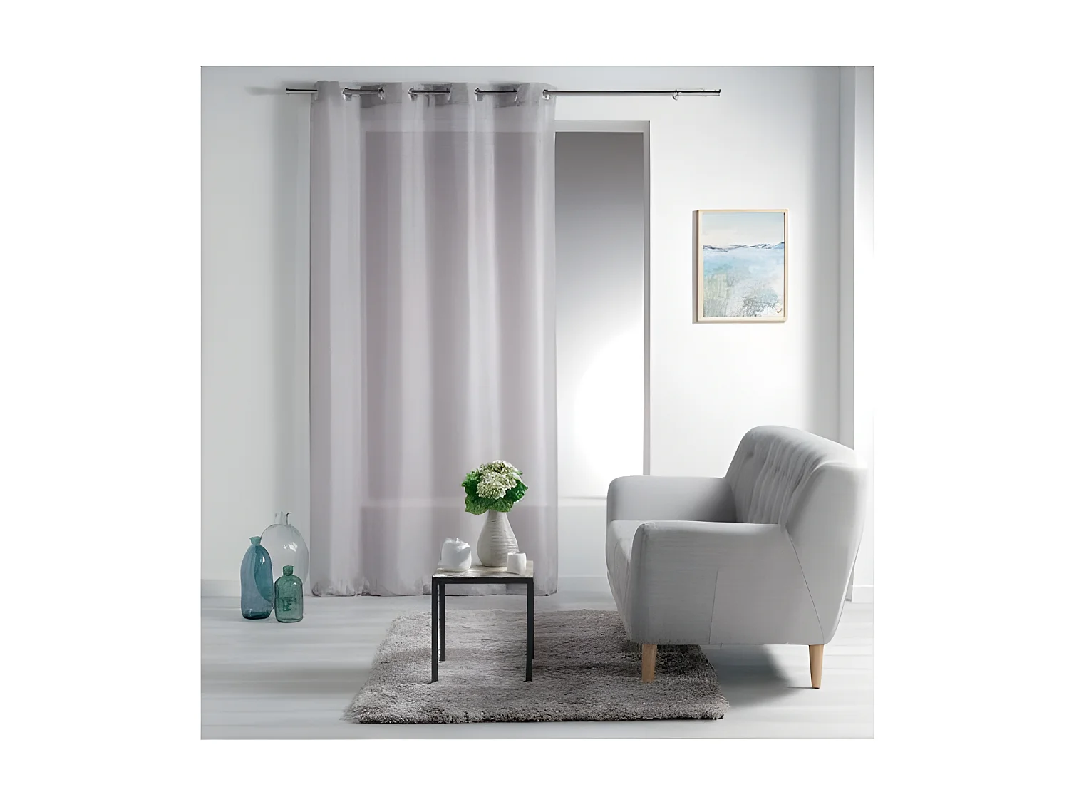 Rideau Voilage à Œillets "Esther" 140x240cm Taupe