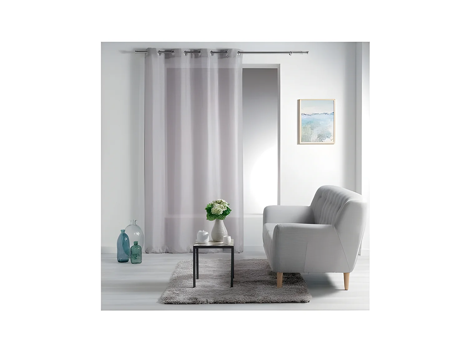 Rideau Voilage à Œillets "Esther" 140x240cm Taupe