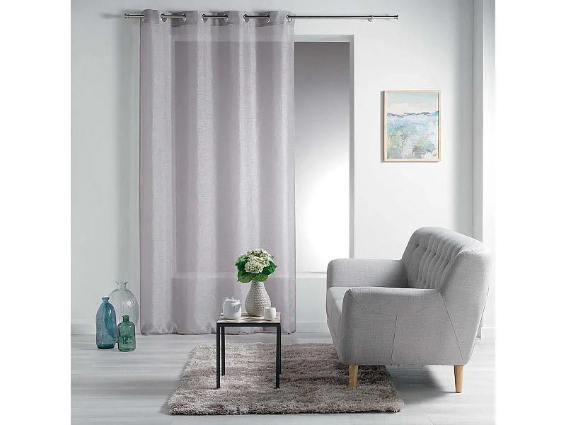 Rideau Voilage à Œillets "Esther" 140x240cm Taupe