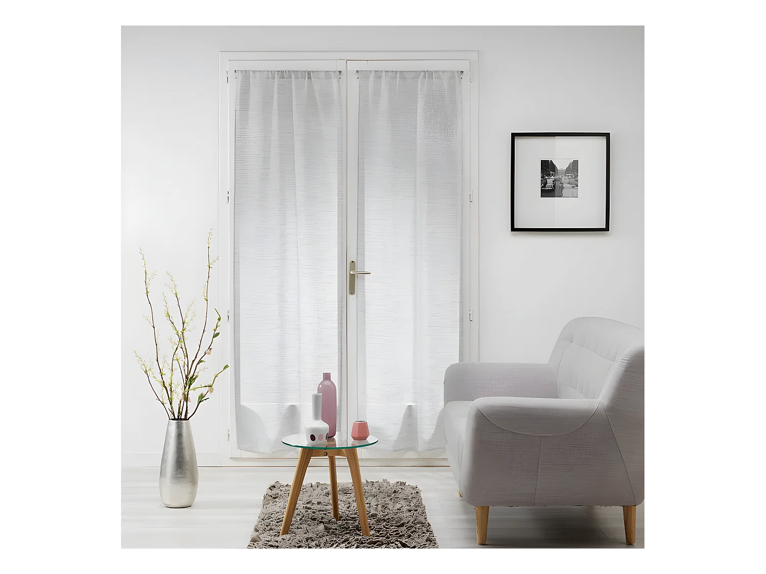 Paire de Voilages "Milza" 70x240cm Gris