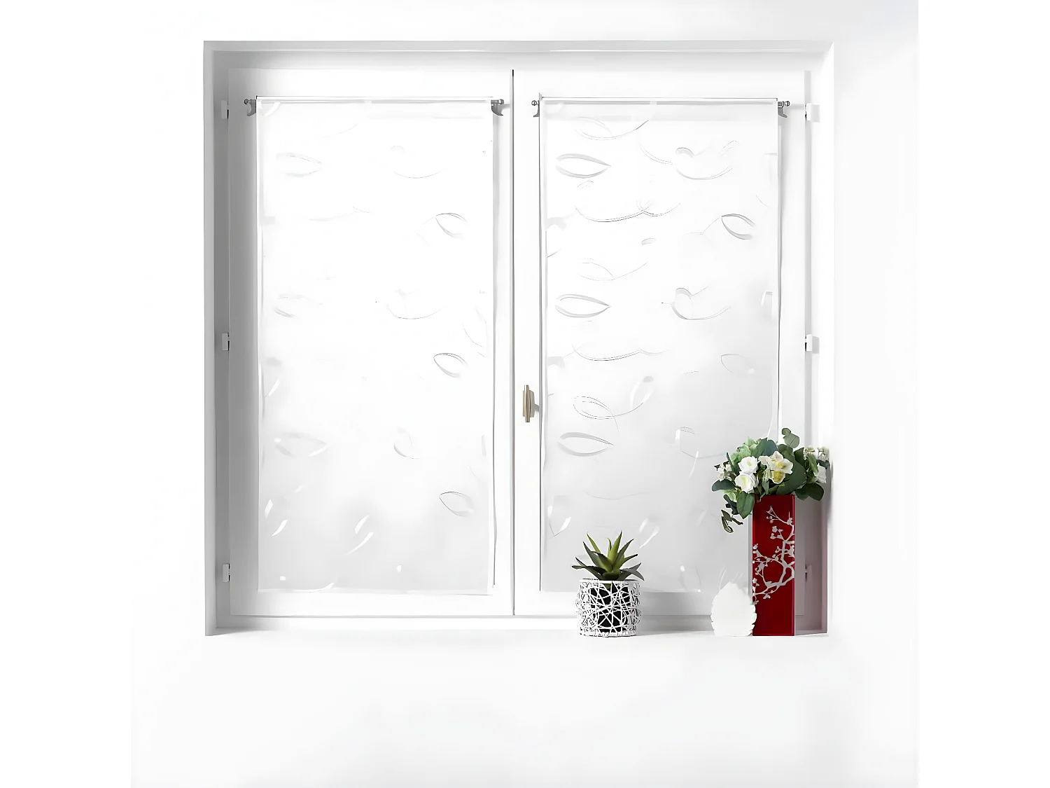 Paire de Voilages "Hoops" 60x90cm Blanc