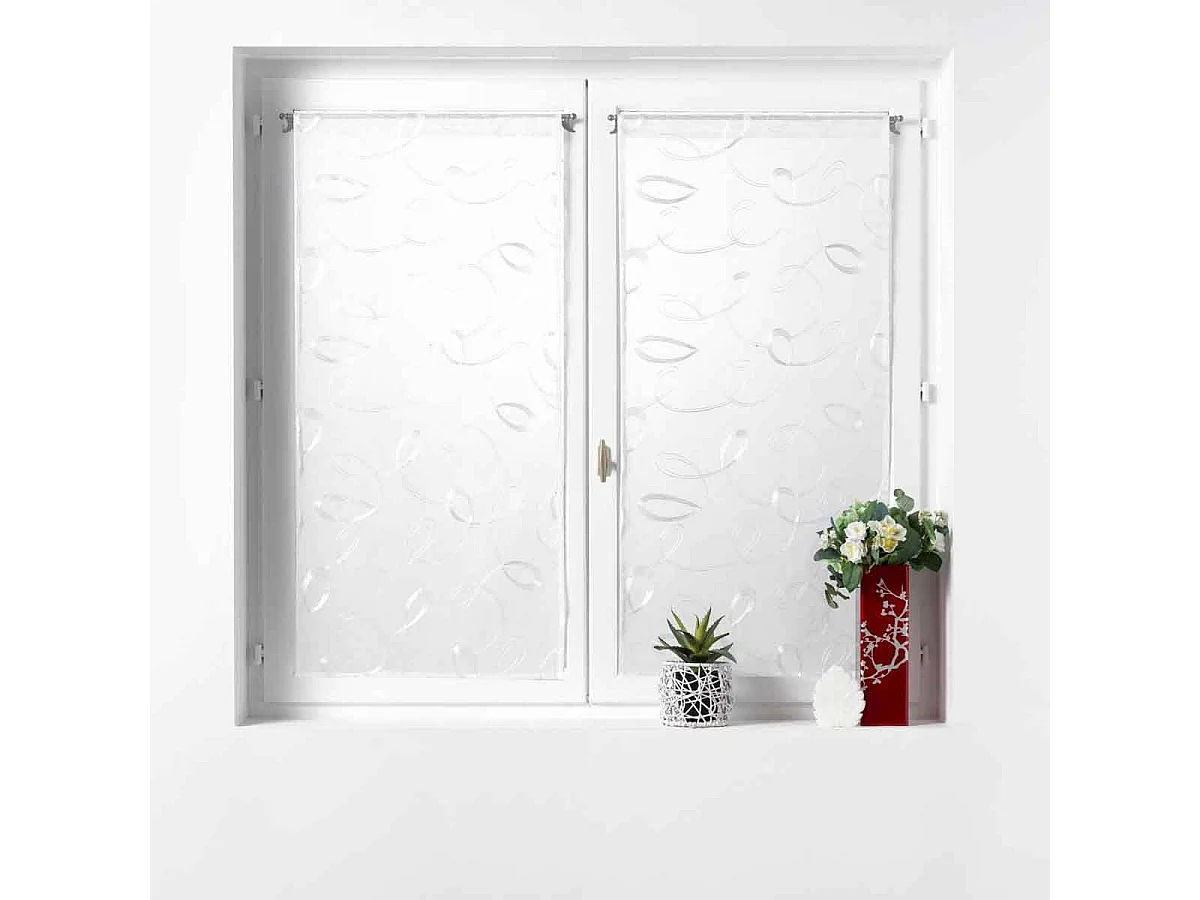 Paire de Voilages "Hoops" 60x90cm Blanc