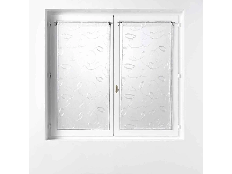 Paire de Voilages "Hoops" 60x90cm Blanc