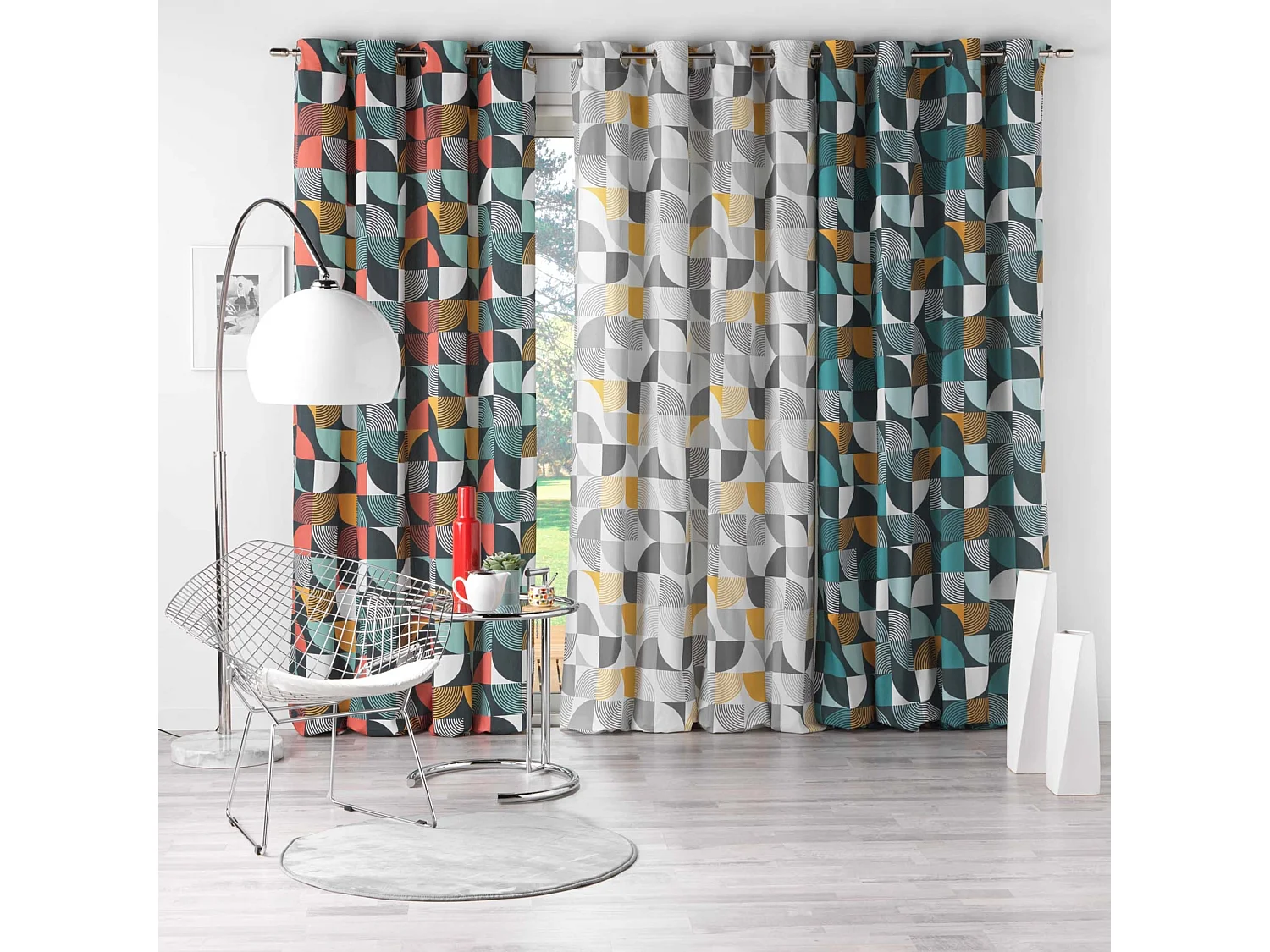 Cortina de moda geométrica 140 x 240 cm