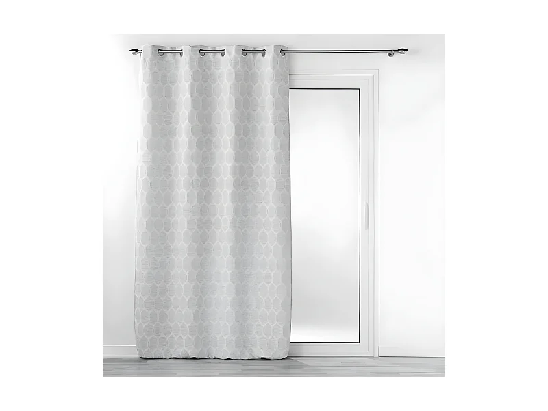 Rideau à Œillets Jacquard "Utopia" 140x260cm Gris