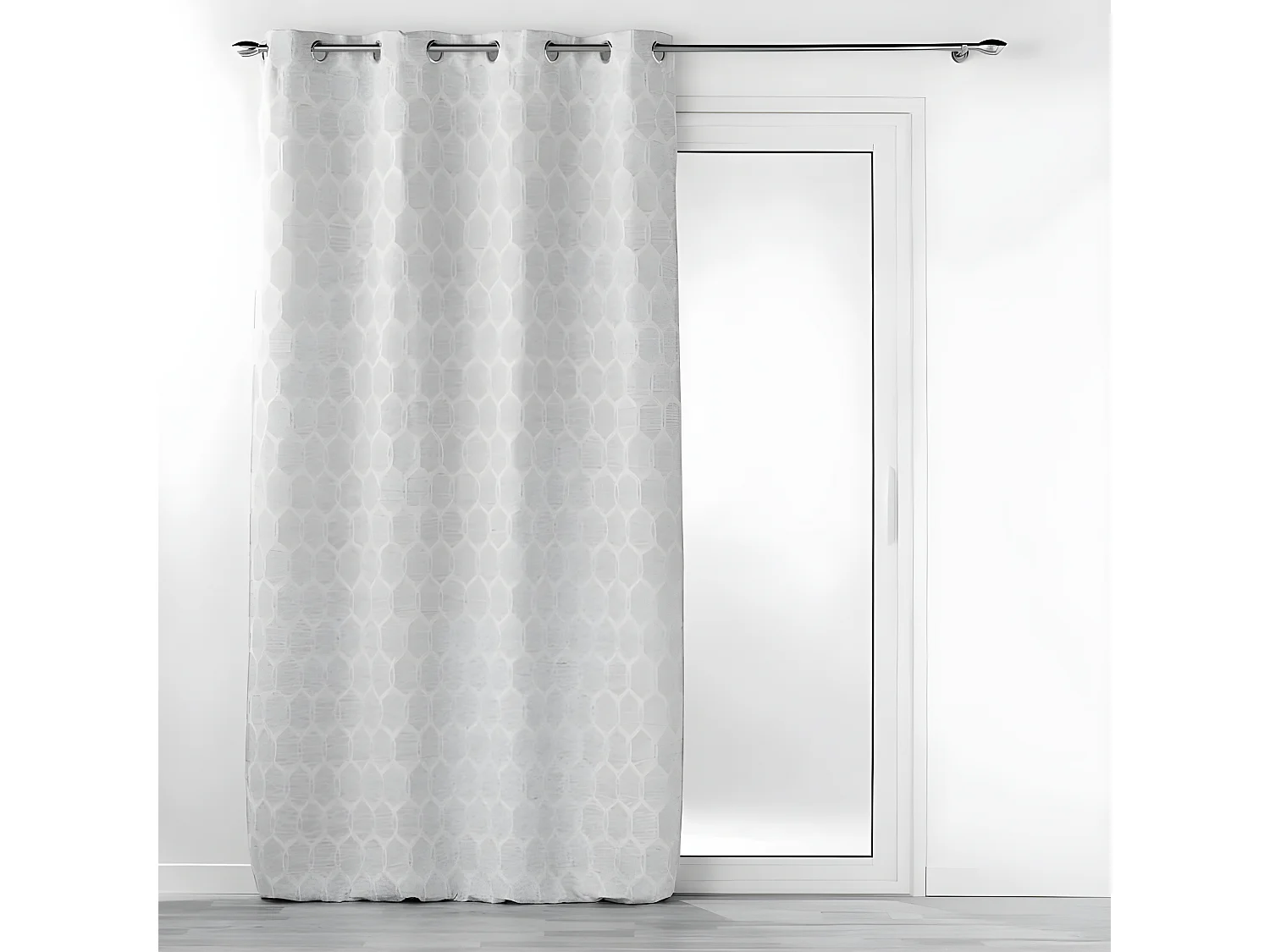 Rideau à Œillets Jacquard "Utopia" 140x260cm Gris