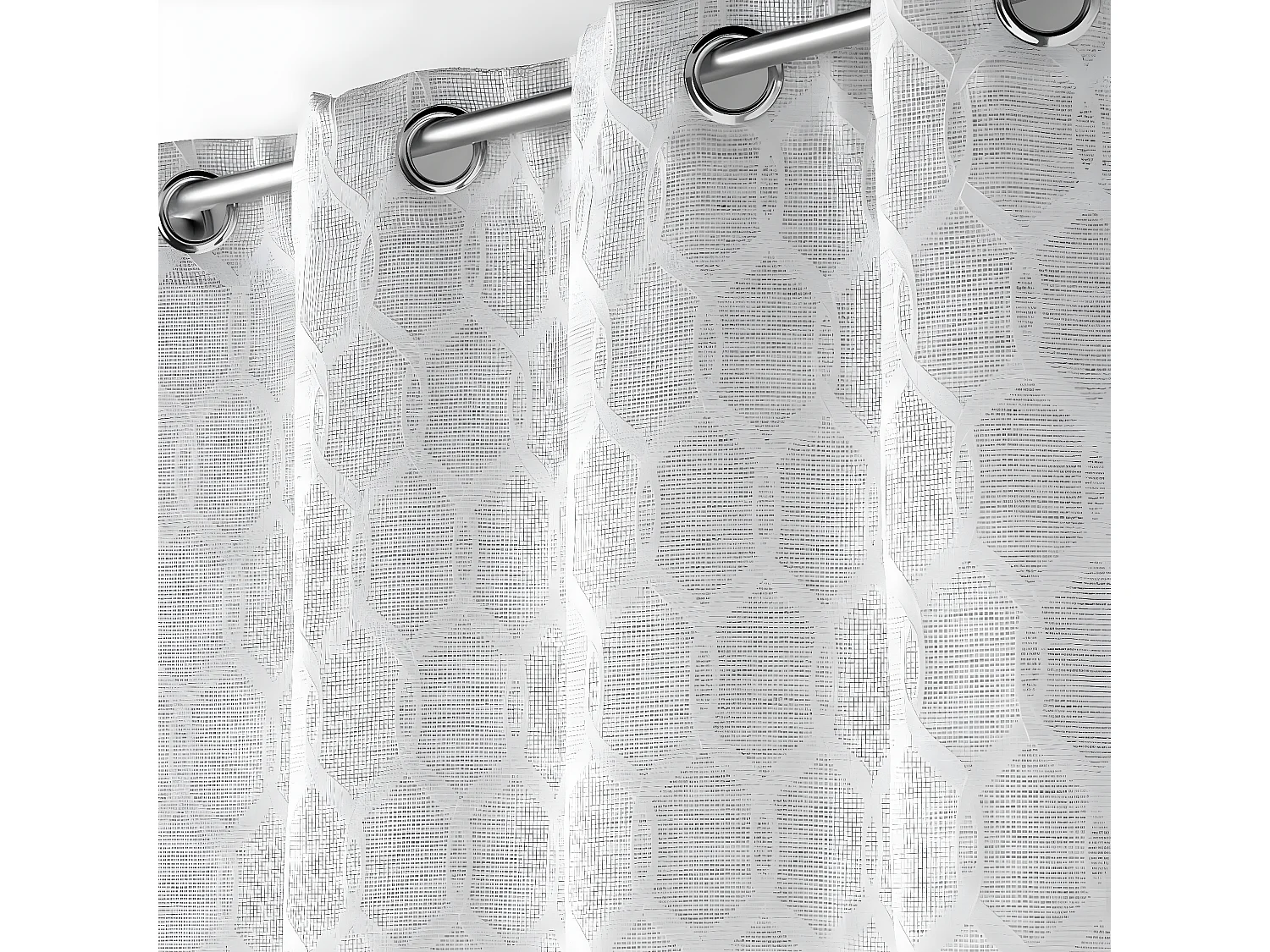 Rideau à Œillets Jacquard "Utopia" 140x260cm Gris