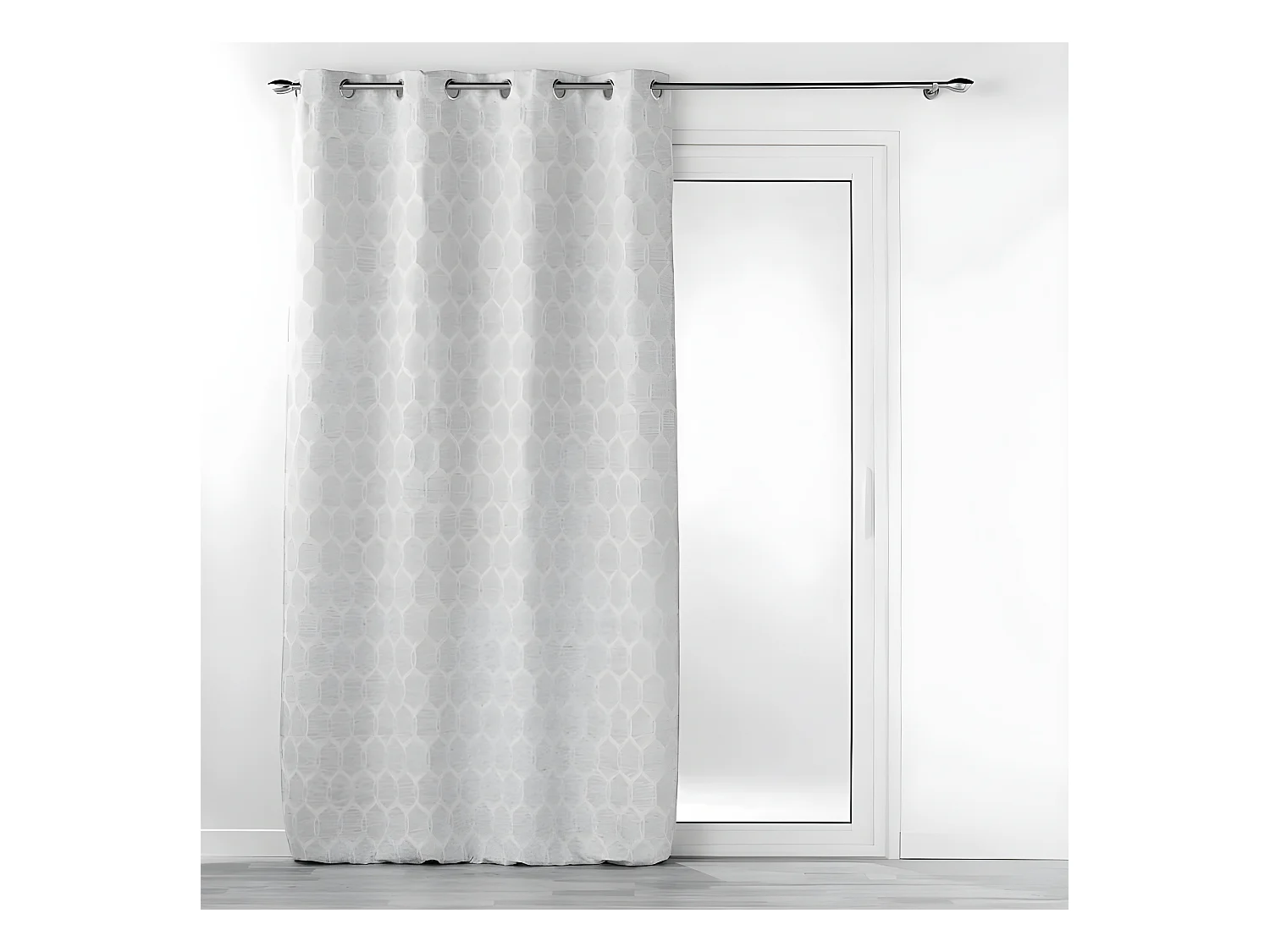 Rideau à Œillets Jacquard "Utopia" 140x260cm Gris