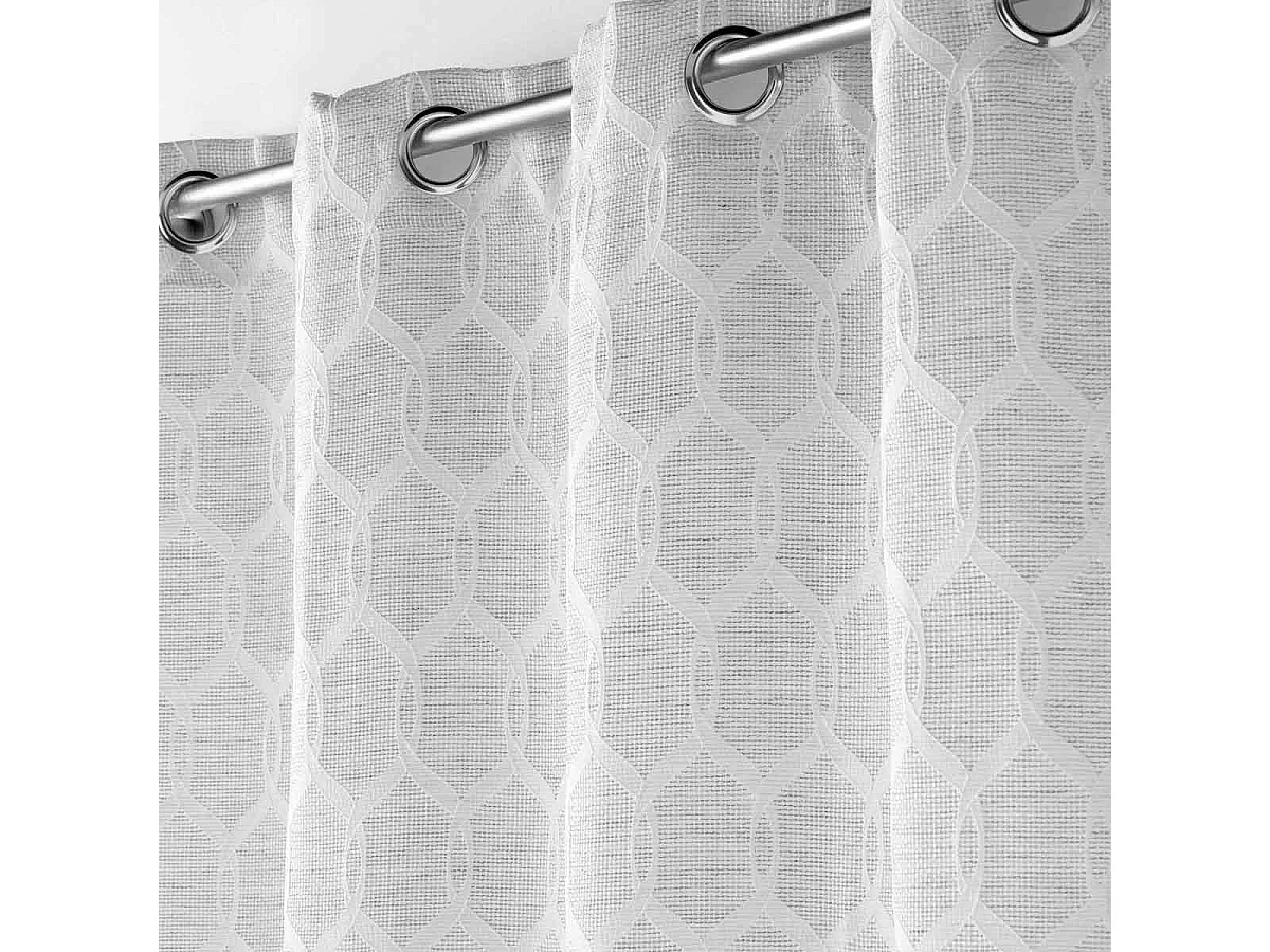 Rideau à Œillets Jacquard "Utopia" 140x260cm Gris