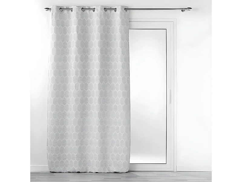 Rideau à Œillets Jacquard "Utopia" 140x260cm Gris