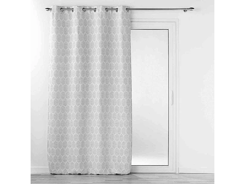 Rideau à Œillets Jacquard "Utopia" 140x260cm Gris