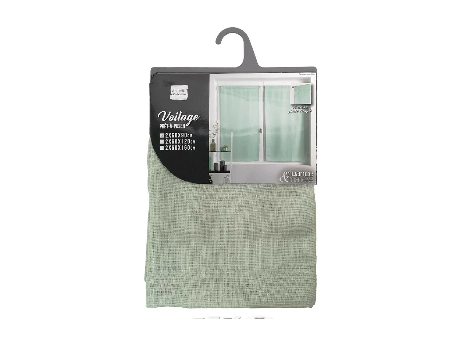 Paire de Voilages "Soane" 60x90cm Menthe