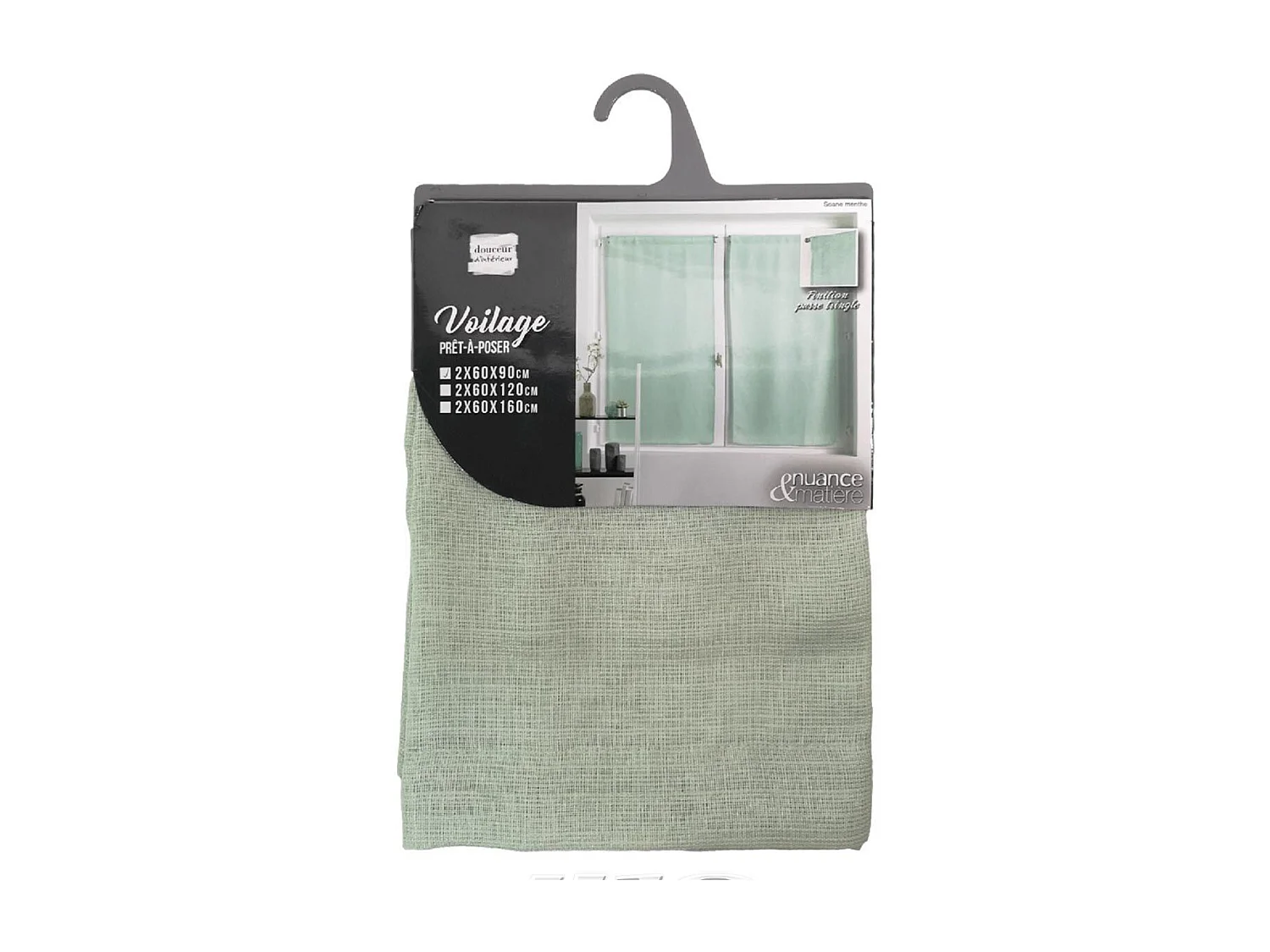 Paire de Voilages "Soane" 60x90cm Menthe