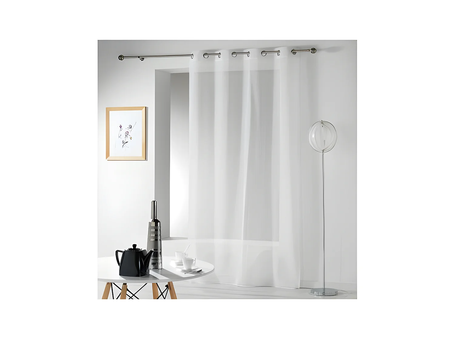 Panneau à oeillets - 140 x 240 cm - Etamine crash telma - Blanc