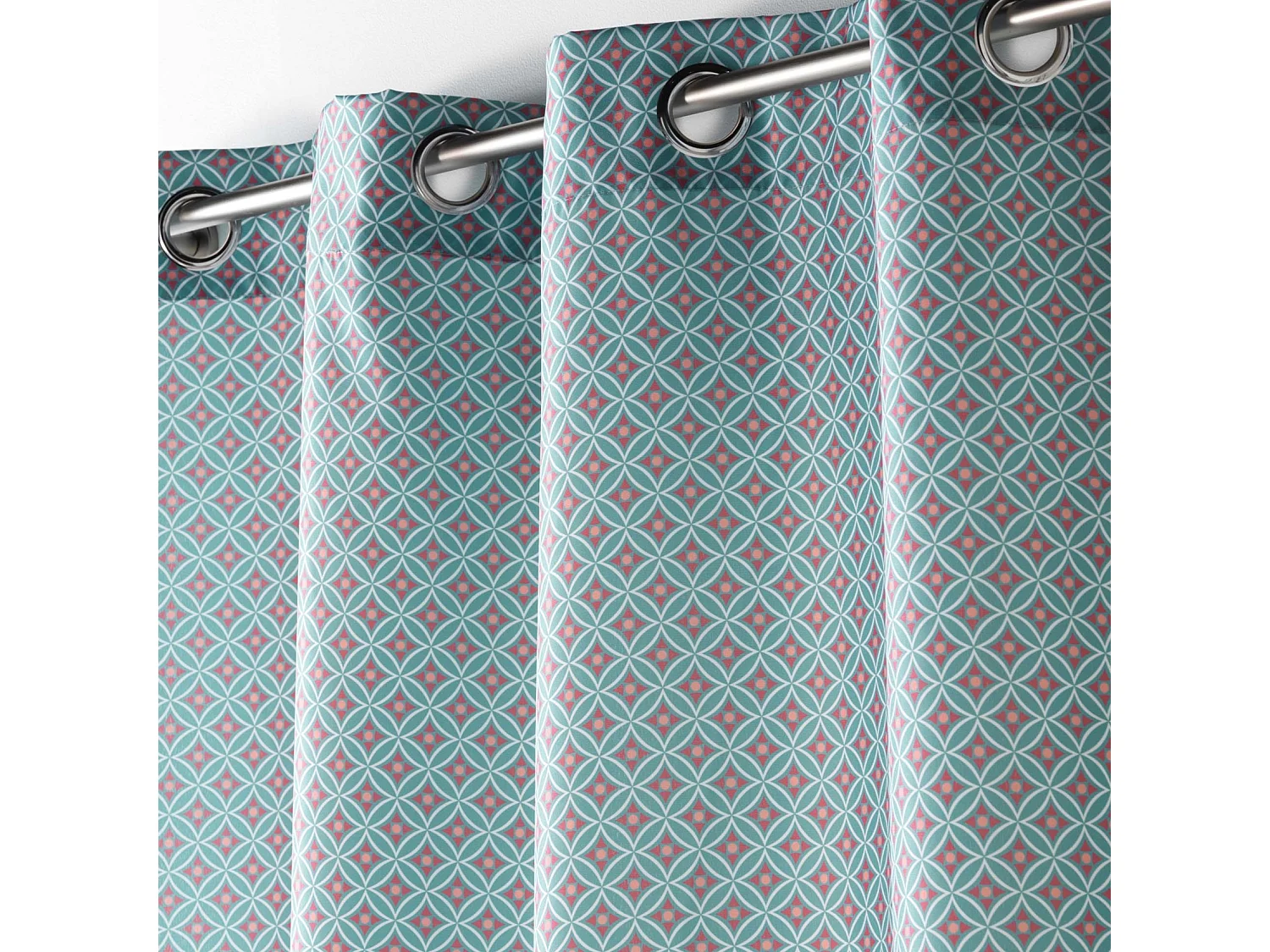 Cortina de tapicería estilo geométrico 140 x 260 cm