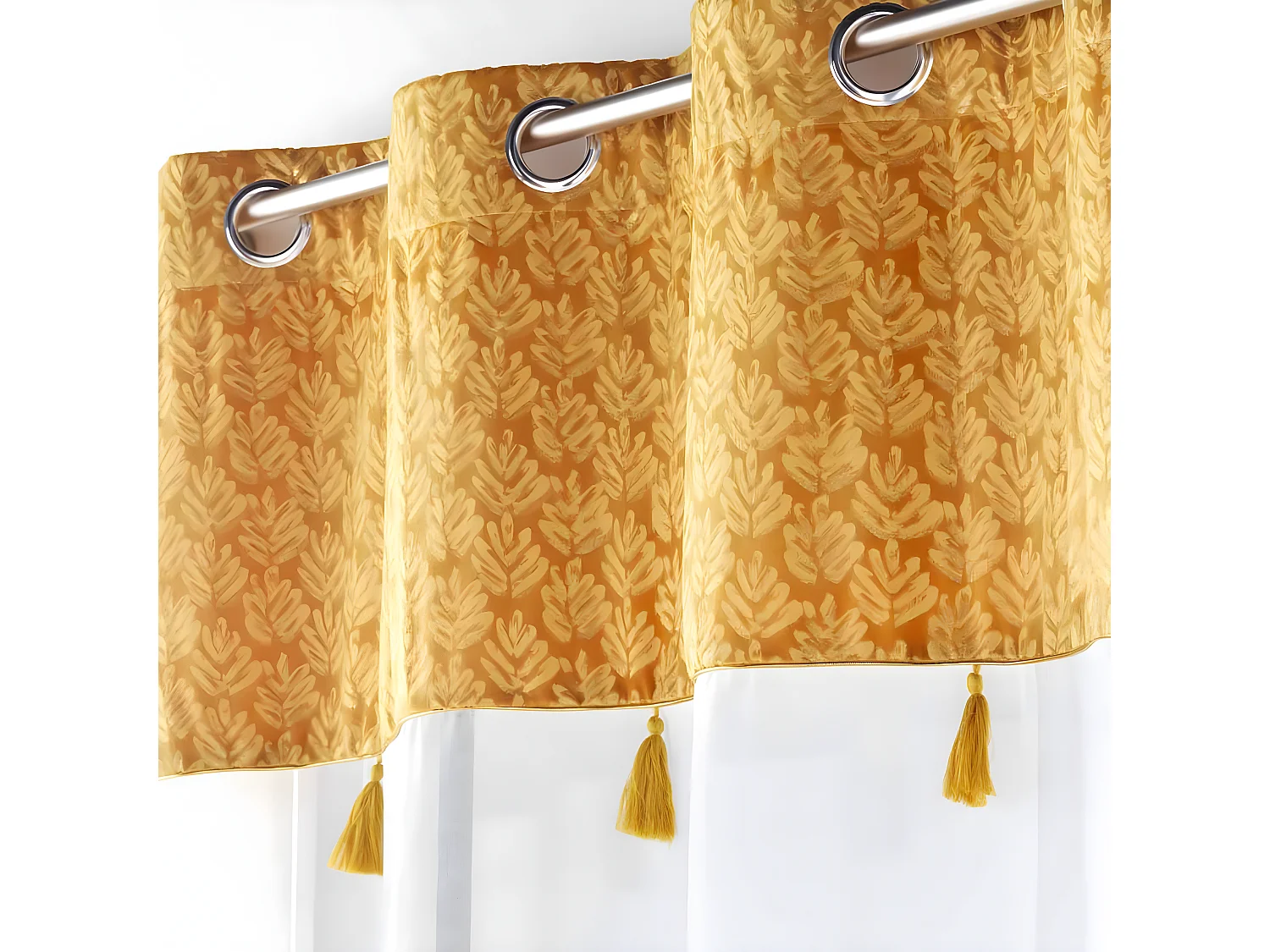 Rideau Voilage à Œillets "Evie" 140x240cm Ocre