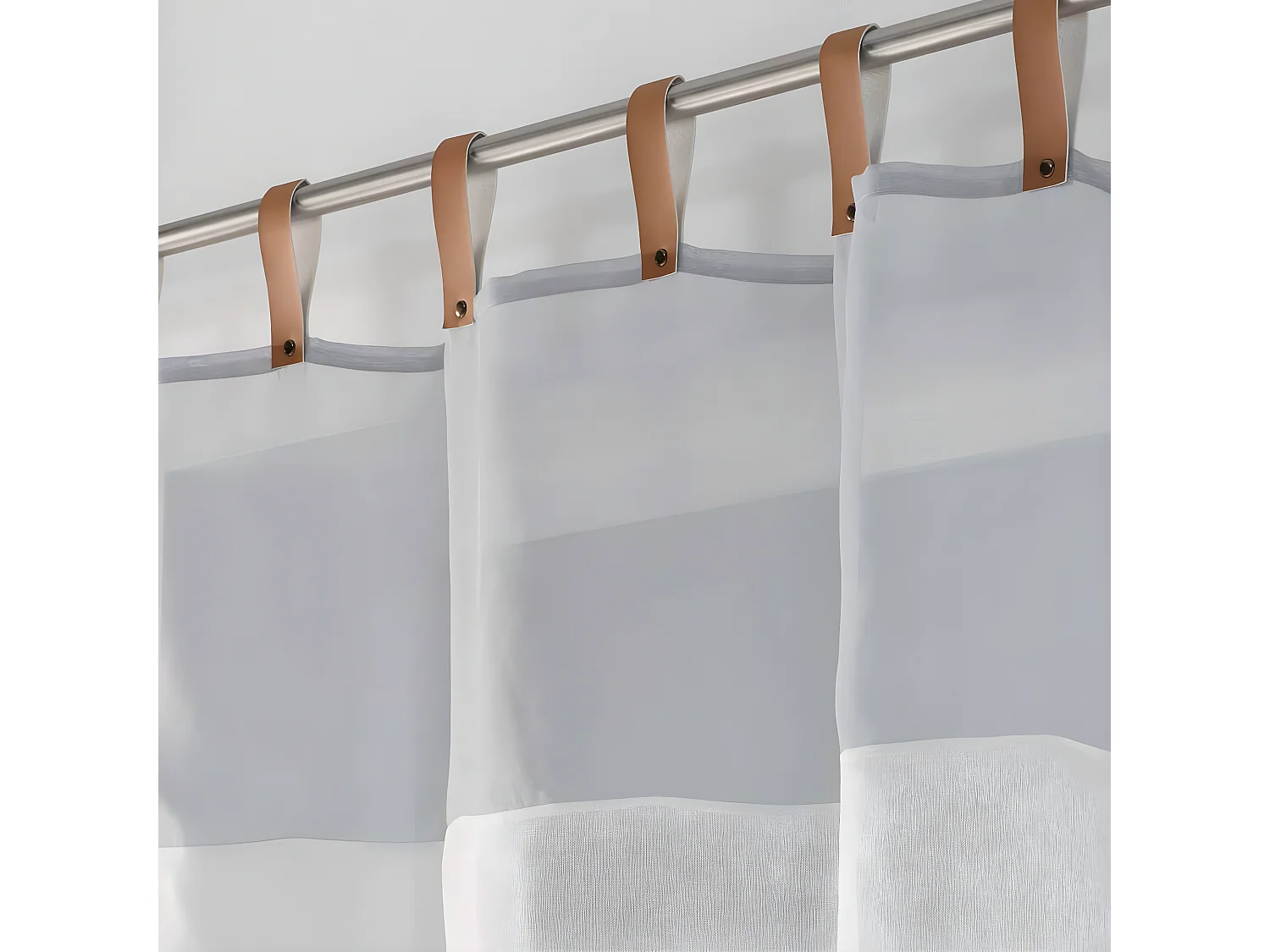 Rideau Voilage à Passants "Loft Atelier" 140x240cm Gris