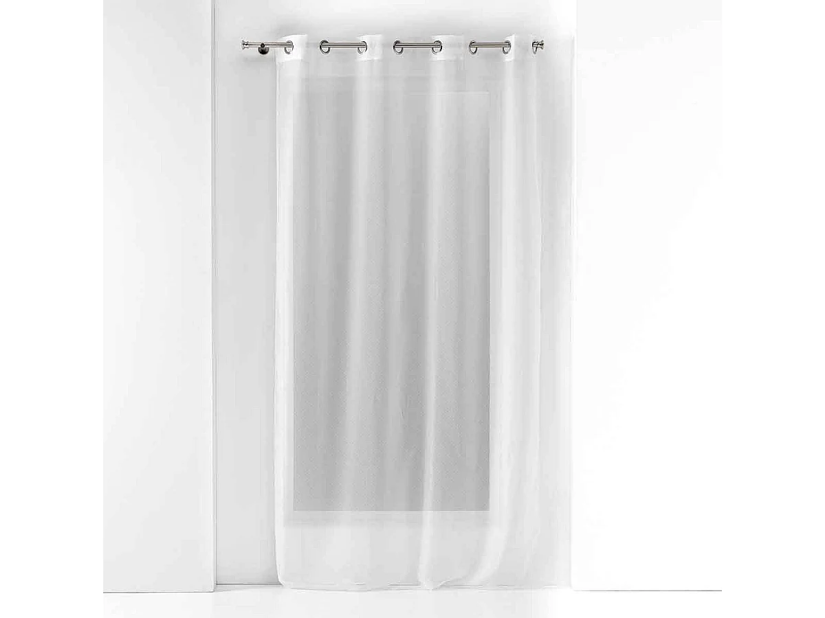 Rideau Voilage à Œillets "Perlina" 140x280cm Blanc