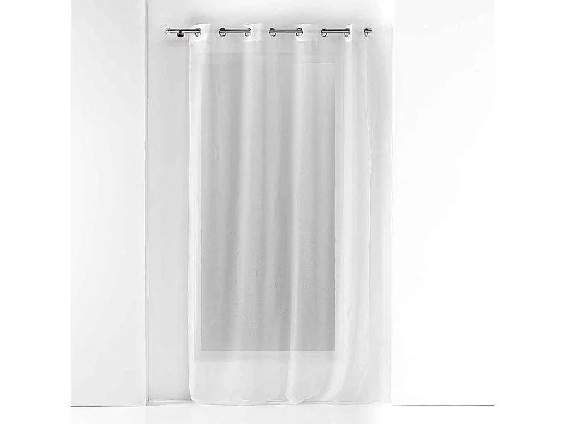 Rideau Voilage à Œillets "Perlina" 140x280cm Blanc